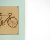retro revival bicycle engraving