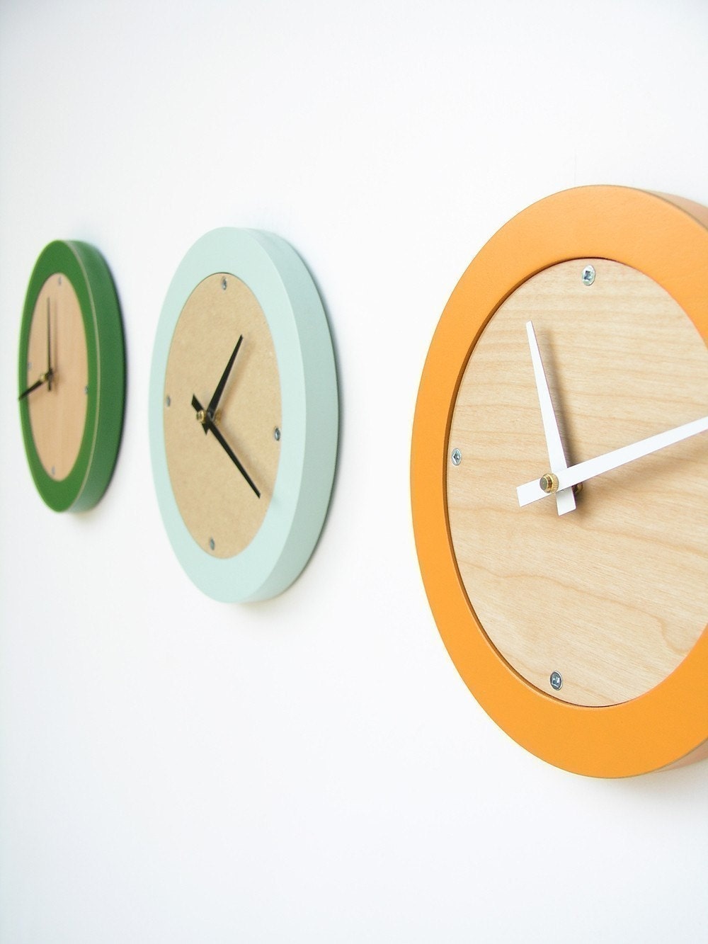 tangerine creamsicle modern wall clock