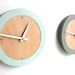 pale blue modern wall clock