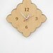 kitchen clock -  tiny scallop clock - scarlet, light blue, natural birch
