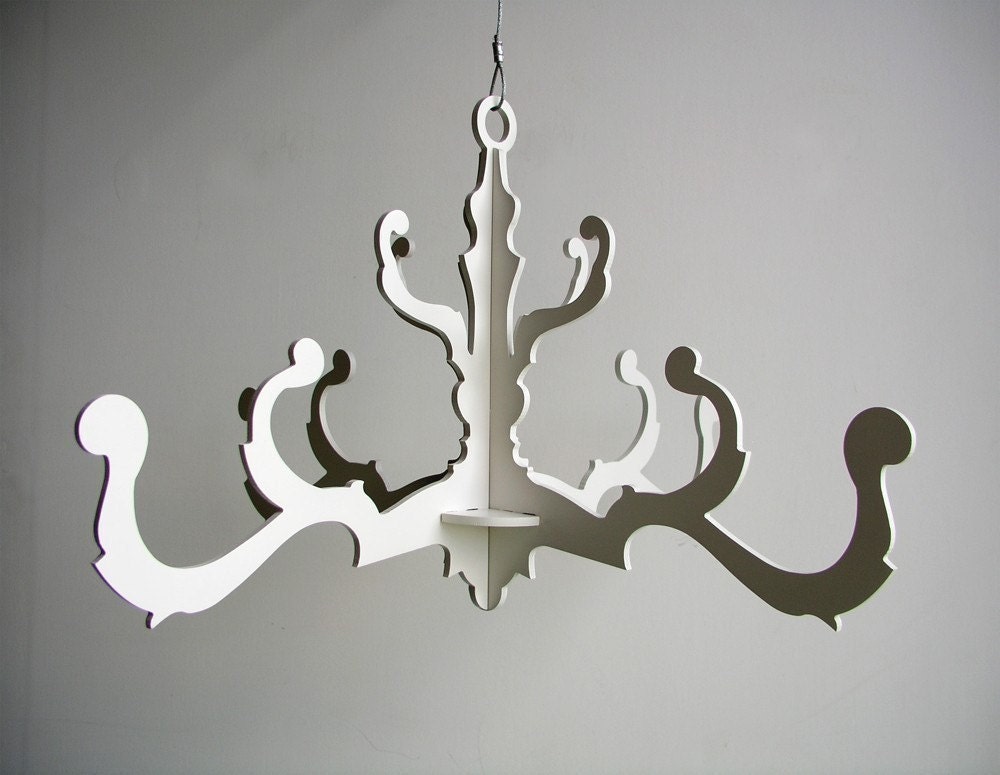 fancy chandelier in white
