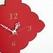 tiny scallop clock in poppy red