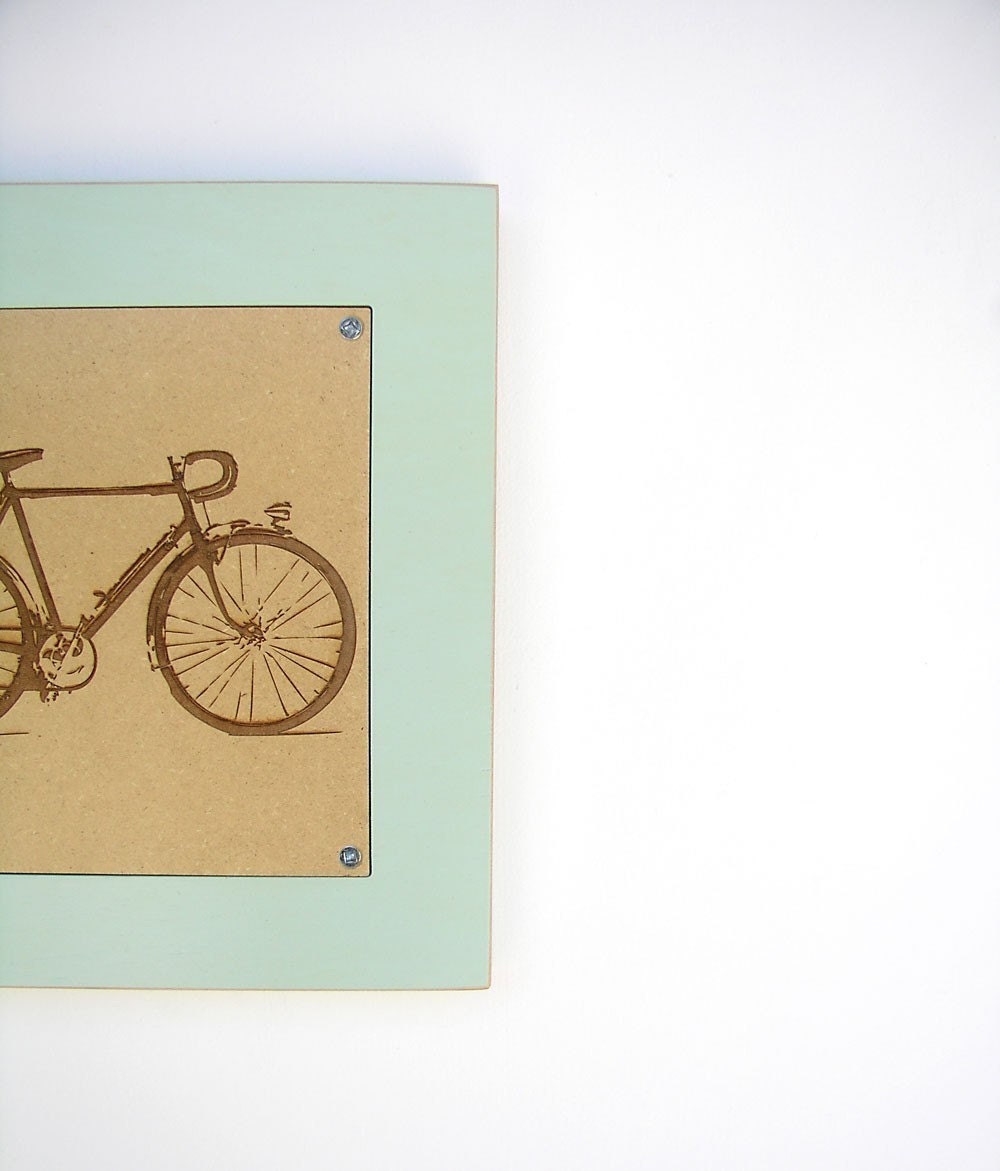 retro revival bicycle engraving