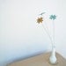 wood flowers - set of SIX - choose from aqua chartreuse red tangerine