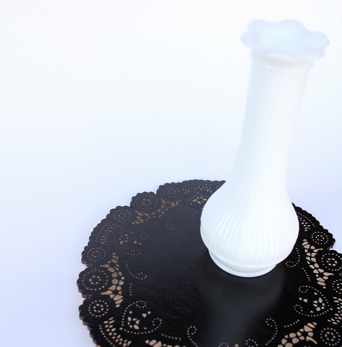 harvest table decor black doily