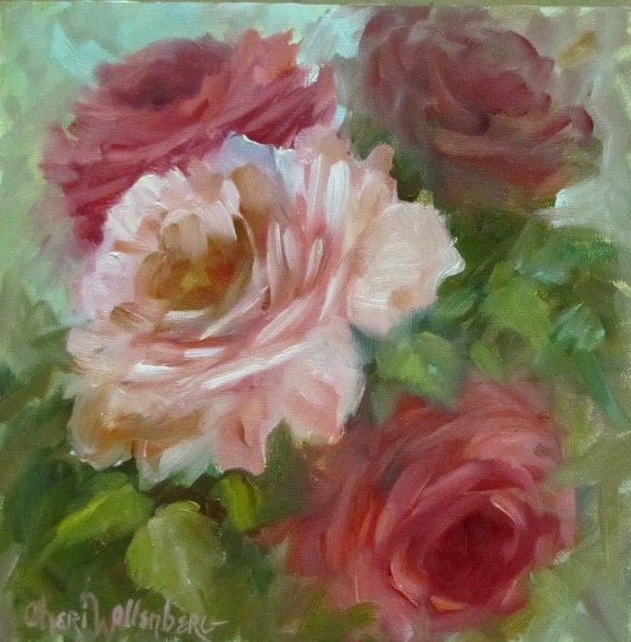 Still Life Floral Rose Painting and Original by Cheri Wollenberg