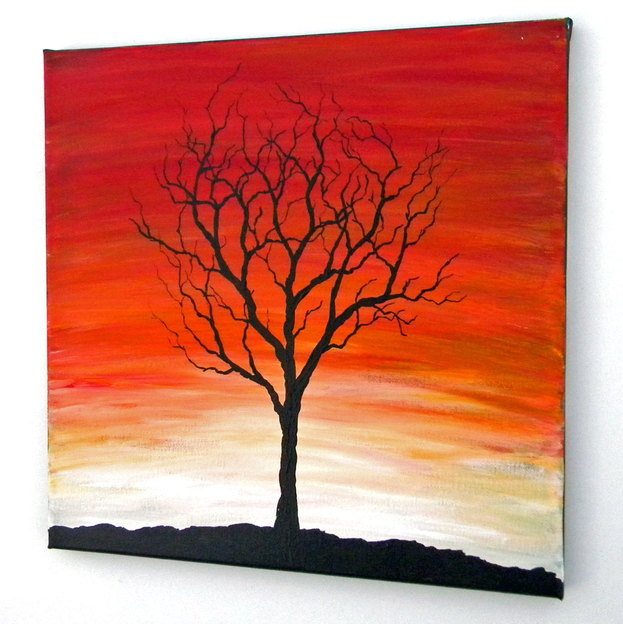 Sunset or Sunrise Tree Painting 12X12