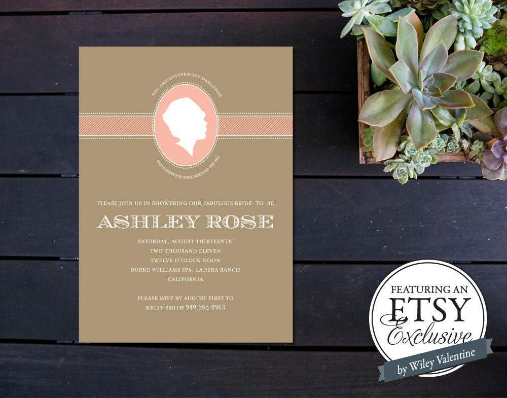 Silhouette Made to Order Bridal Shower Invite (((ETSY EXCLUSIVE)))