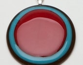 Round Glass Pendant on Silver
