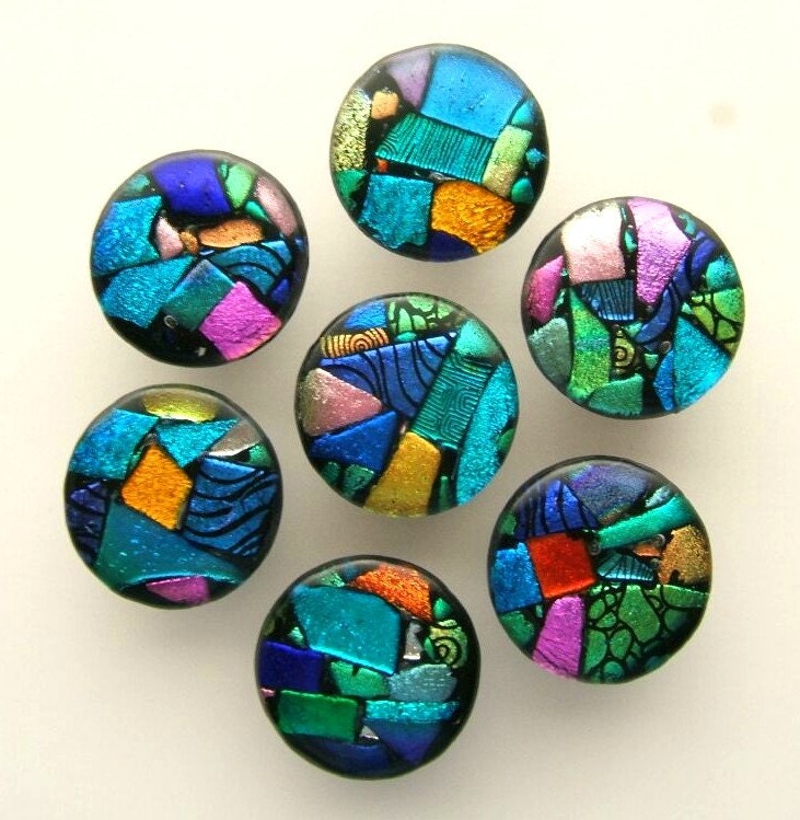 Glass Knob in Round Mosaic Design - Custom Cabinet Hardware