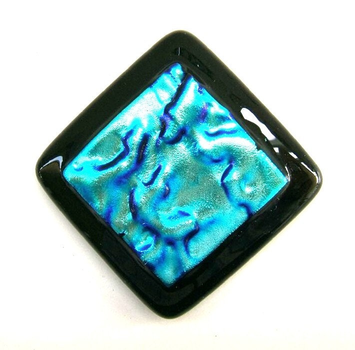 Aqua Blue Kitchen, Bathroom Tile in Dichroic Fused Art Glass