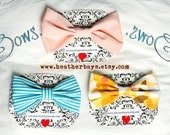 Bow. Hair Barrette or Bow Tie. Colorful Floral Vintage Fabric.