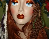 OOAK Hand Crochet Colorful Raggamuffin Ski Hat with Earflaps S3