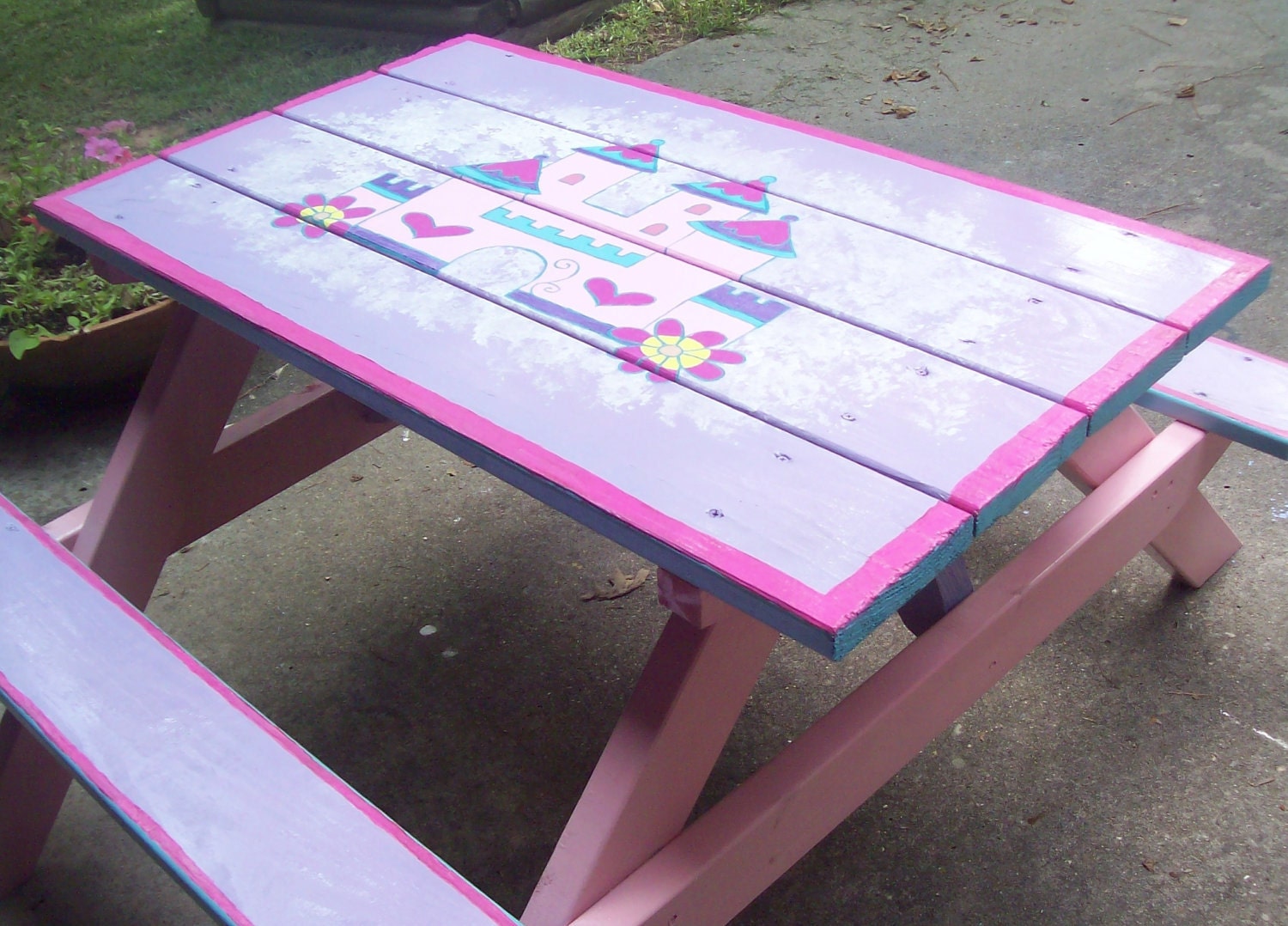 Hand Painted Picnic Table Princess Youth Sized