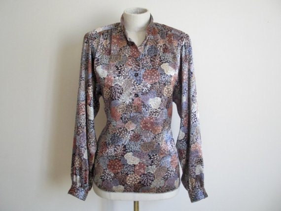 Vintage BOHEMIAN BLOUSE - Floral Boho Fashion Blouse - 70s Clothing