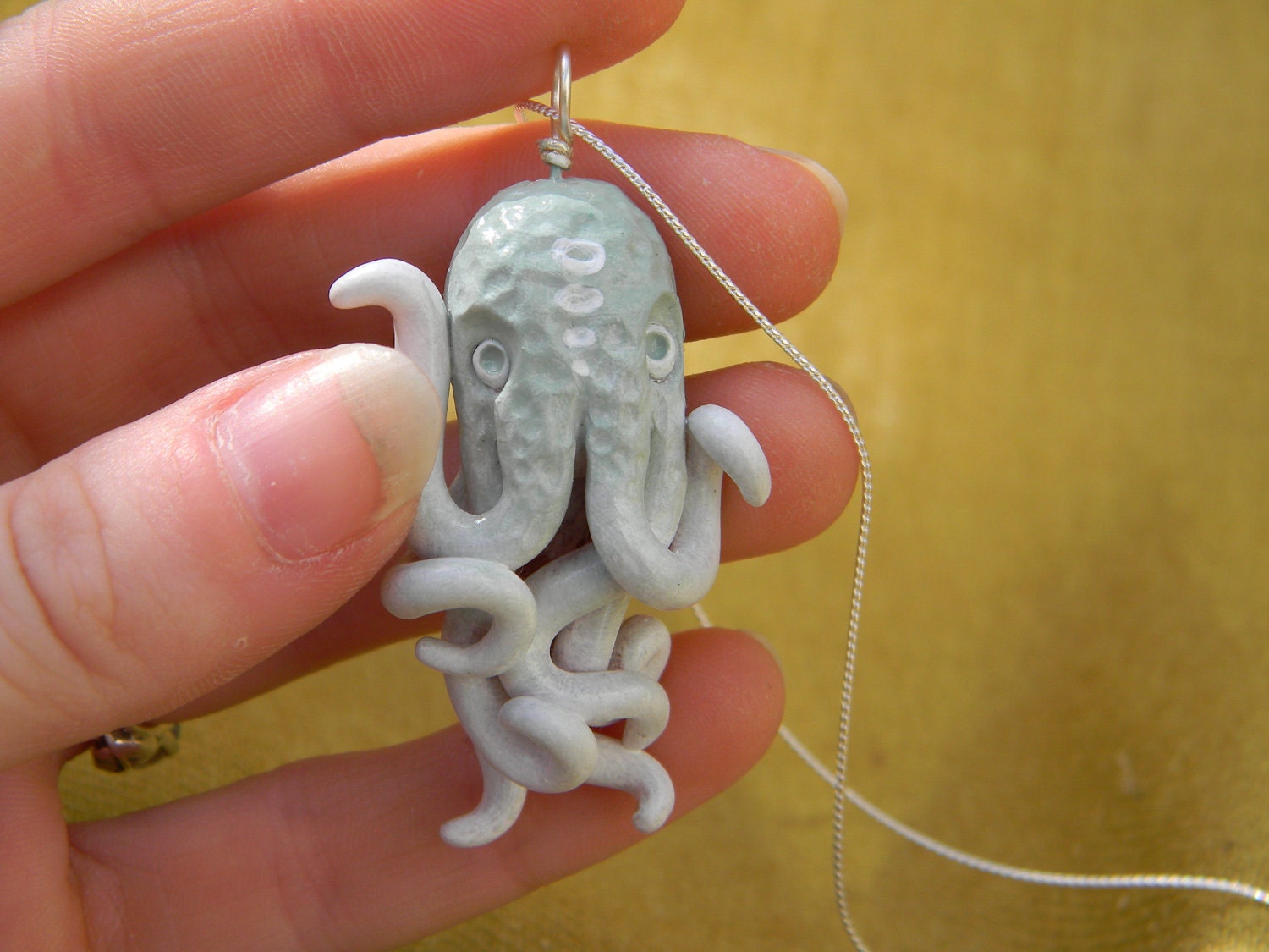Chevy the Octopus Pendant.Jewelry.Necklace