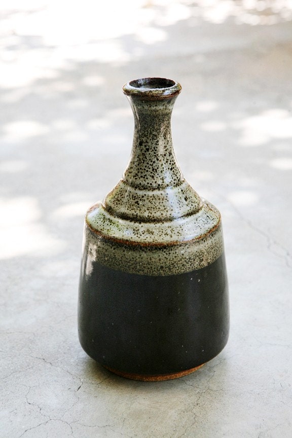 Wheel Thrown Stoneware Black  Vase