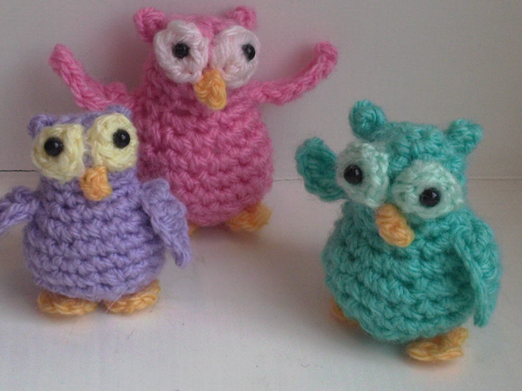 Bitty Owl -- mini amigurumi crochet birds animals cute plush baby pastel fantasy magic woodland whimsical