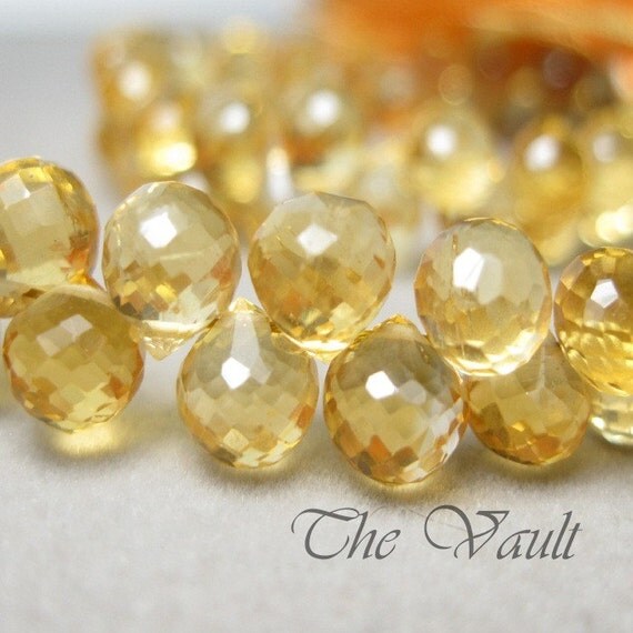 4 Citrine 5-6mm onion faceted briolettes