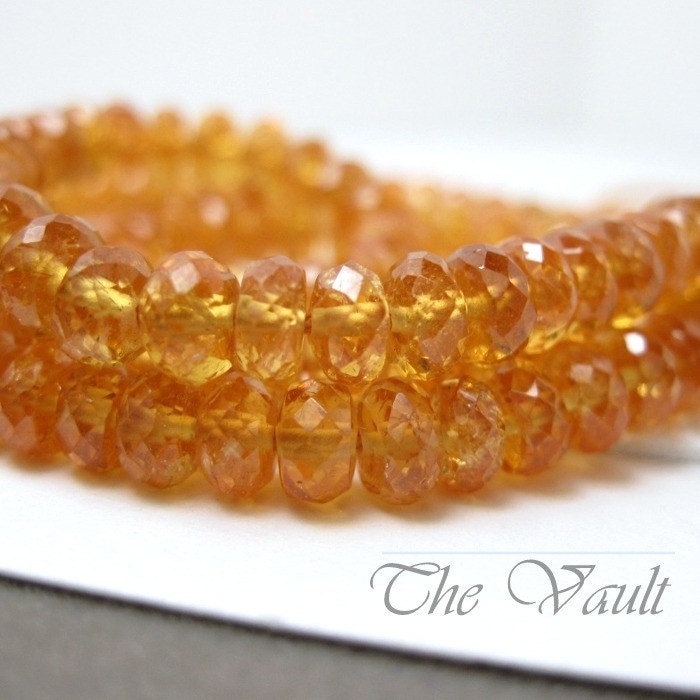 10 Spessartite Garnet 5mm faceted rondelles