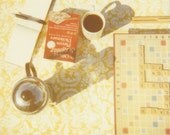 scrabble with coffee - 8 x 6 polaroid print