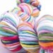 Just a Rainbow, HandSpun and Hand Painted Organic Merino Yarn, 85 yards, heavy worsted
