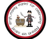 Personalized Birthday Stickers, Pirate Party, Personalized Stickers,Birthday,Children,Favor stickers,Personalized Stickers Set of 24 Il_170x135
