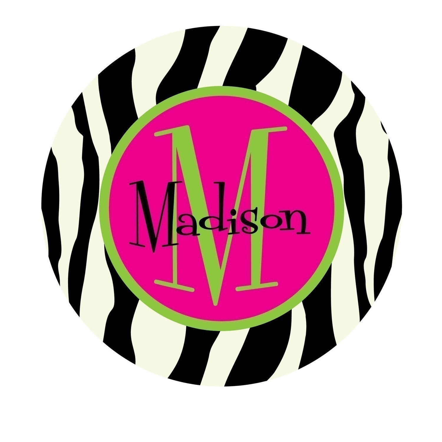 Personalized Stickers, Name Sticker, Sticker labels, Zebra Print Sticker, Monogram Sticker Set of 80 Il_170x135