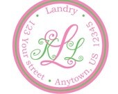 Monogram, Personalized Stickers, Gift, Polka dots,Children, Kids,Tags, Custom, Personalized Sticker Labels Set of 24