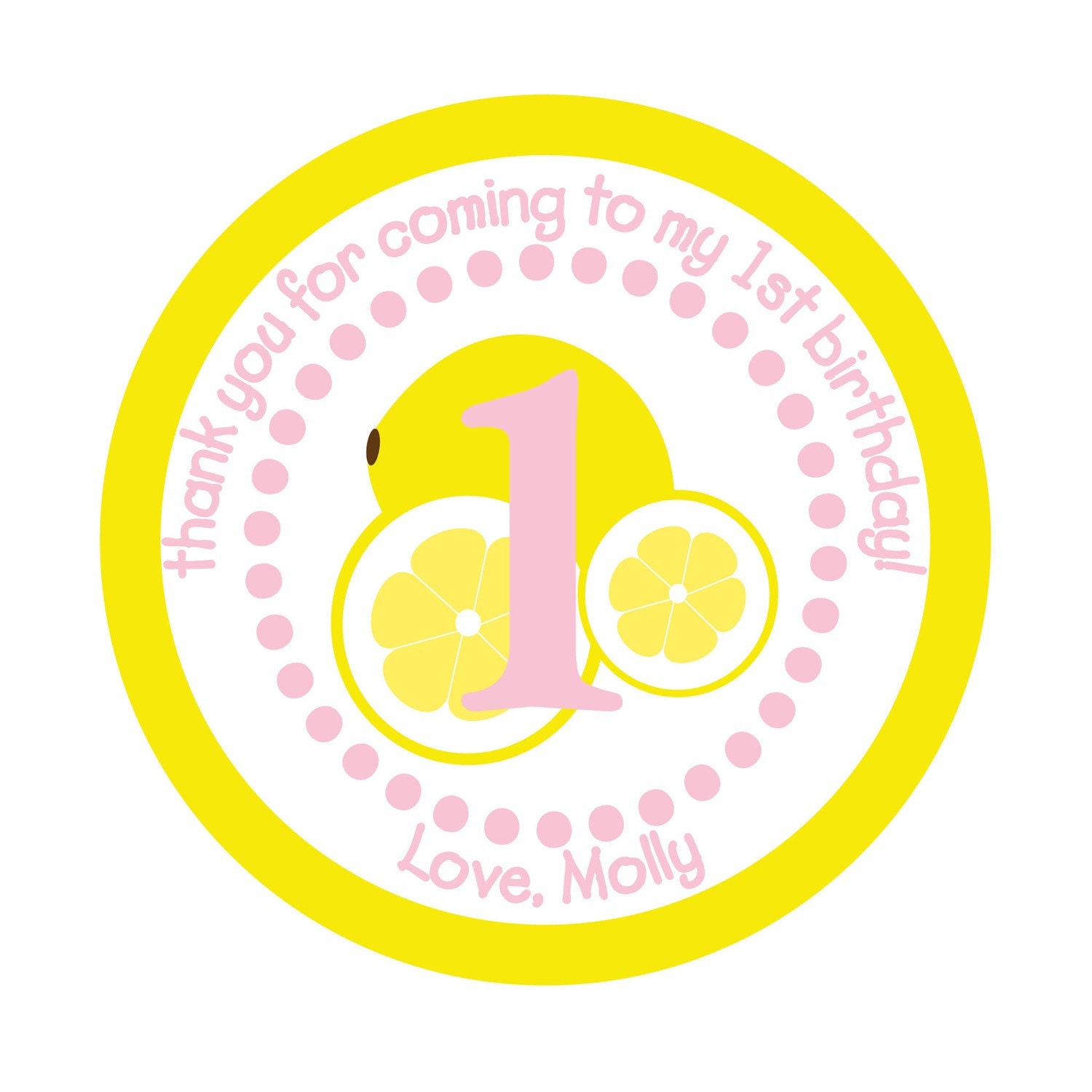 Birthday, Pink, Personalized Stickers, Lemonade,Polka dots, Favor stickers,Personalized Sticker Labels Set of 40 Il_170x135