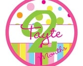 Baby Monthly Onsie Stickers, Birthday,Polka dots, Birthday, Kids, Party, Favor stickers, Personalized Stickers set of 12 Il_170x135
