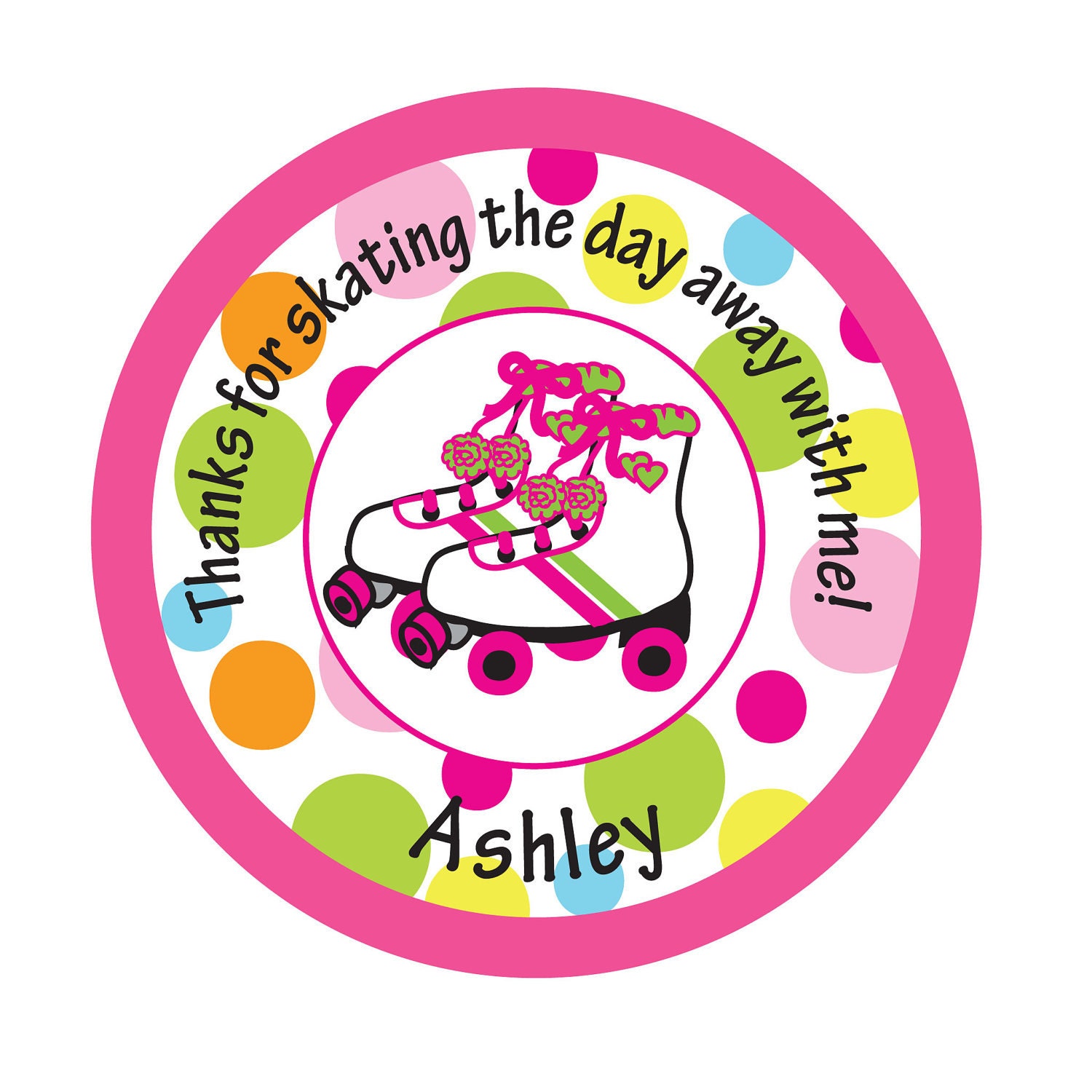 Personalized Stickers, Roller Skate,Birthday,rollerskate Favor stickers, Personalized Stickers Set of 40 Il_170x135