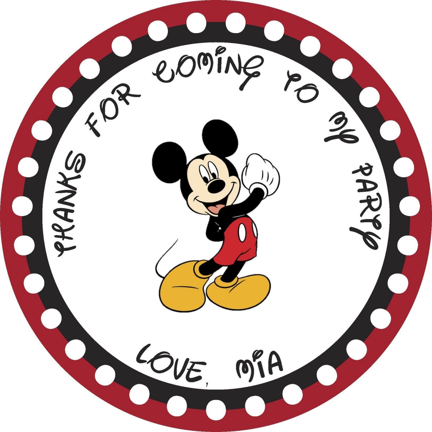 Personalized Stickers, Mickey Mouse, Boy, Girl, Polka dots,, Holiday, Birthday, , Children, Kids,Party, Favor stickers, Stickers set of 25 Il_570xn