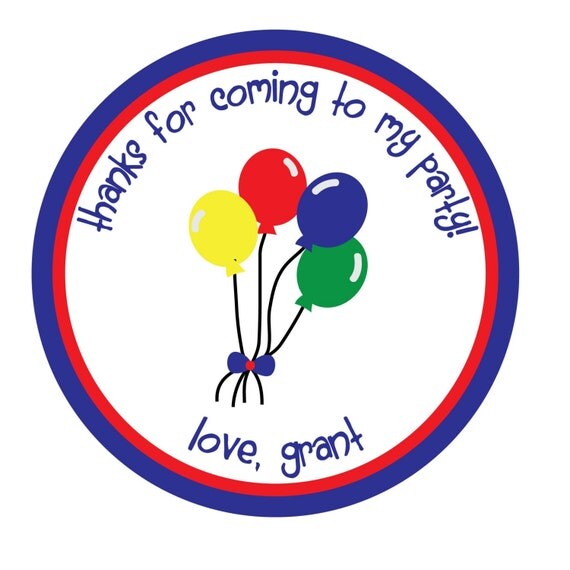 Personalized Stickers, Balloons, Birthday, Children, Kids, Party, Favor stickers,SimplySweetness Sticker Labels Set of 24 Il_570xn