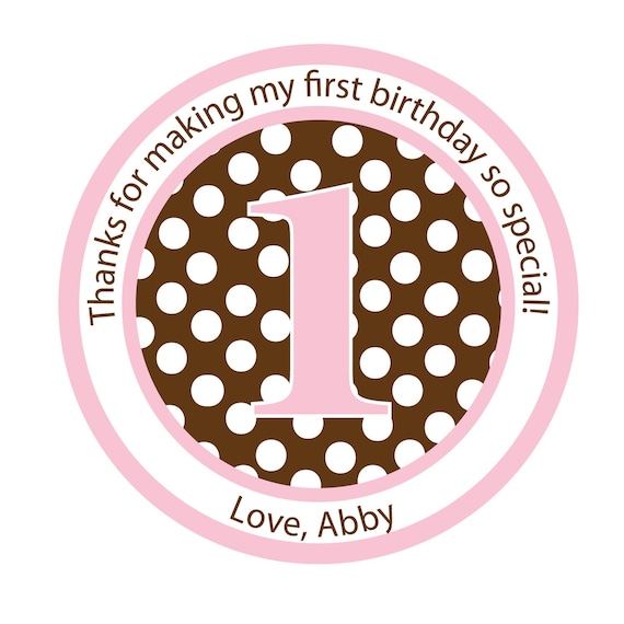 Personalized Party Stickers, Polka Dot Stickers, Birthday, Favor bag stickers Il_570xn