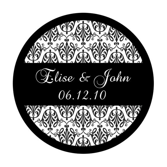 Personalized Stickers, Damask, Wedding, Holiday, Birthday, Party, Favor sticker, Personalized Sticker Labels Set of 25 Il_570xn