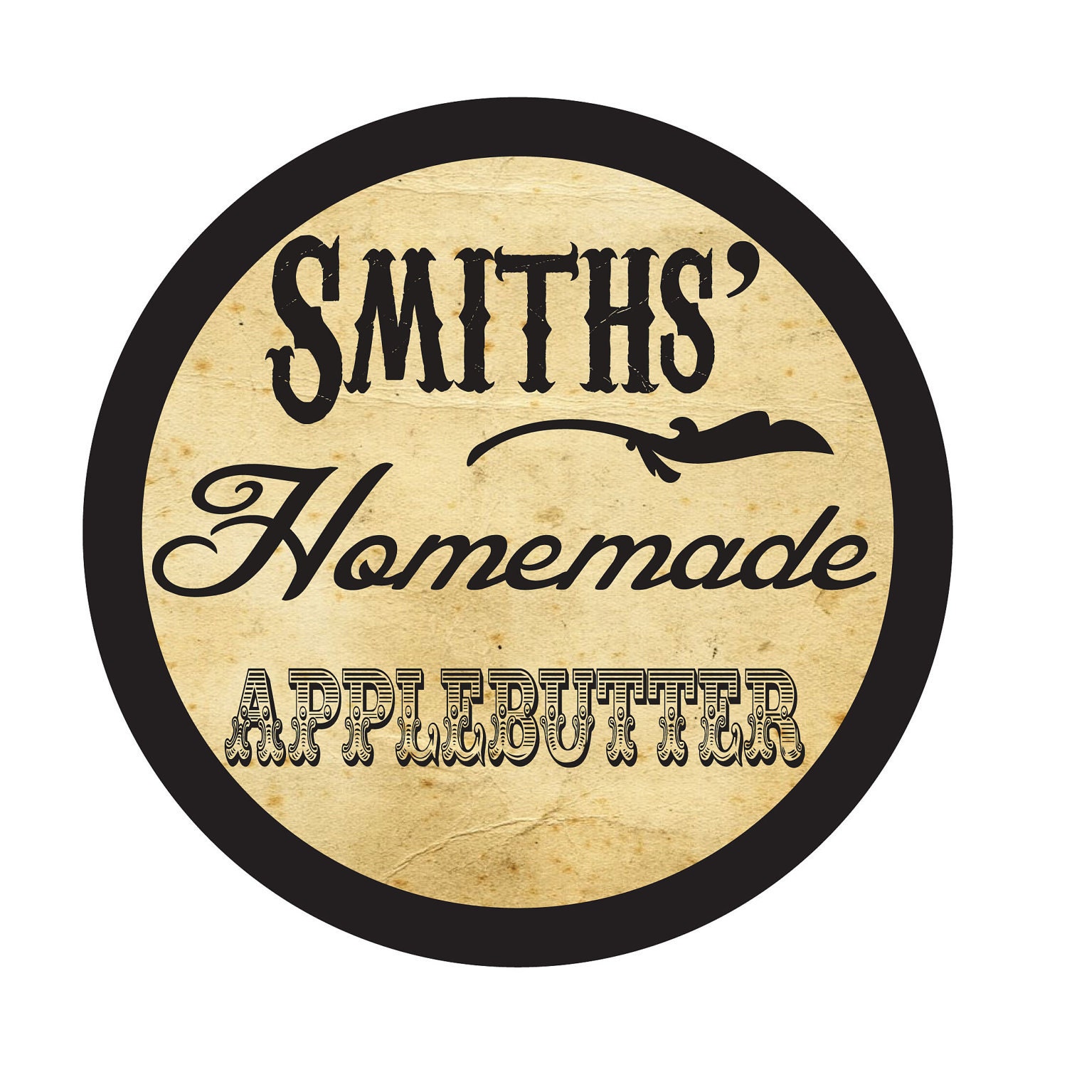 Personalized Stickers, Antique look, Homemade, Vintage style, Stickers set of 24 Il_570xn