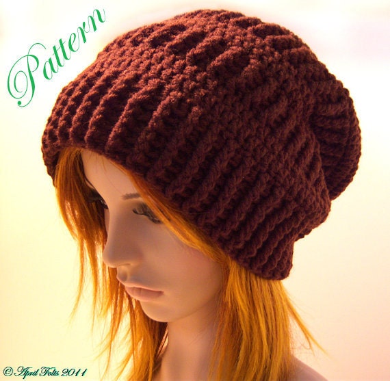 Mocha Slouchy Delight Hat """P A T T E R N"""