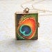 The Incredible Four-Way Book Art Locket - Peacock Feather - 14k Gold -Filled Chain