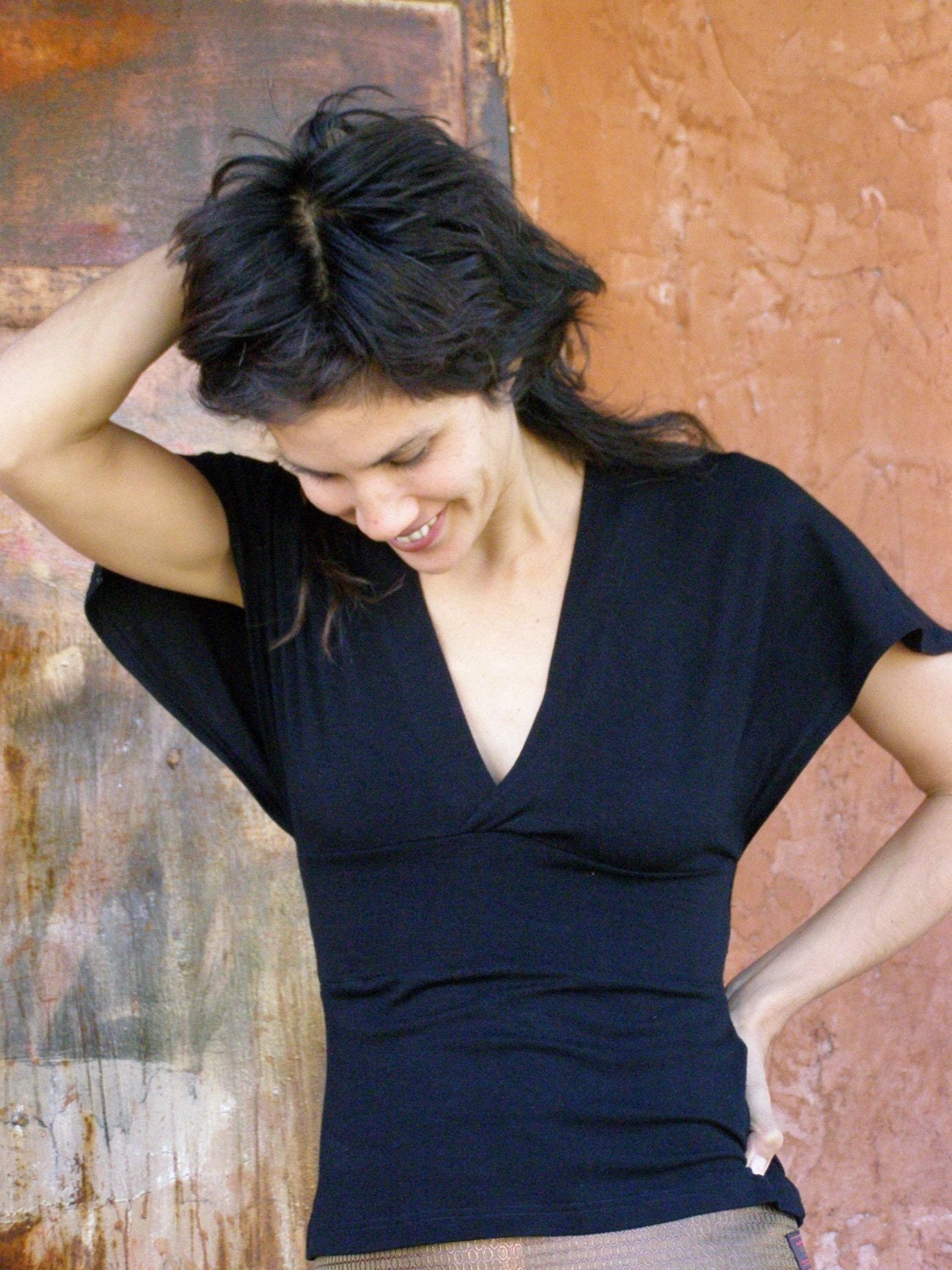 Womens  top- The TURNAROUND CHIC TOP-2 ways shirt-Black womens top-Choose your color-Convertible top/shirt