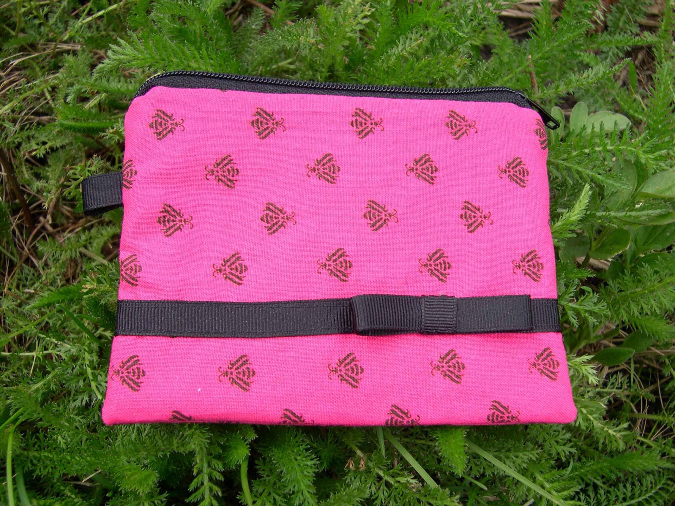 Hot Pink and Black Bee Coin Purse