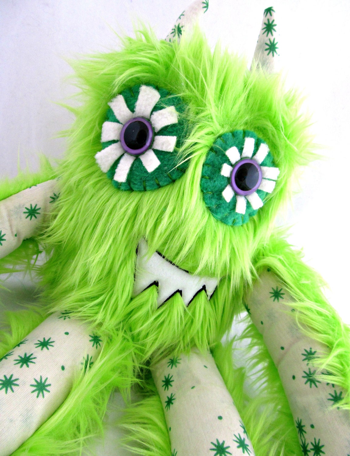 Plush Monster AUGUST handmade one of a kind stuffed doll plushie