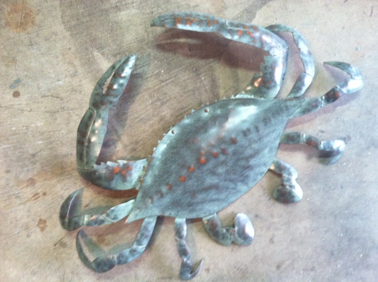 Crab Metal handmade Wall Sculpture Tropical Beach Coastal Decor Art