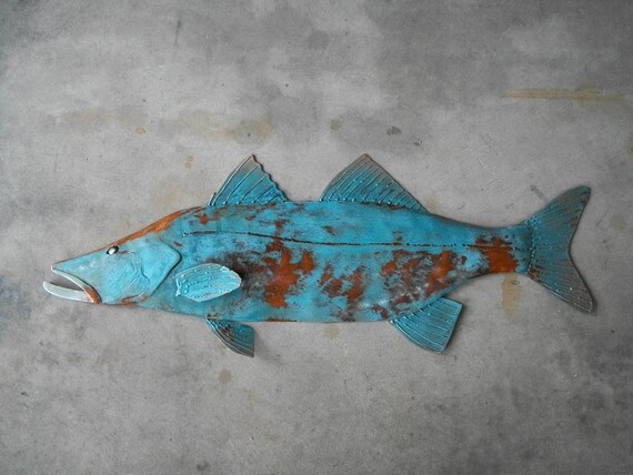 Snook Metal Fish Wall sculpture Tropical Beach Coastal Art