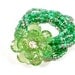 Green Stretch Bracelet, Flower Stretch Bracelet, Multi Strand Bracelet, Women's Bracelet, Handmade Bracelet