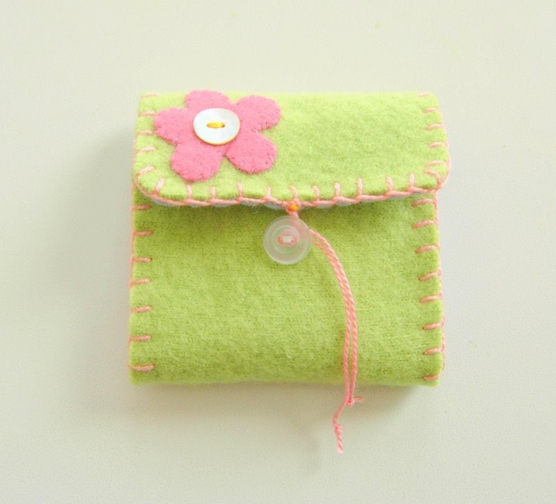 Spring Green Felted Needle Case