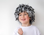 Halloween costume for children - Zebra yarn wig for kids - Black and White