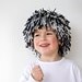 Halloween costume for children - Zebra yarn wig for kids - Black and White