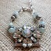 Vintage Assemblage Bracelet - Rhinestone and Beaded Upcycled Bracelet with Vintage Brooch - Vintage Bling