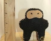 Tiny Eco Ninja Pocket Plushie LESS THAN 4 INCHES Black Sparkly Glitter